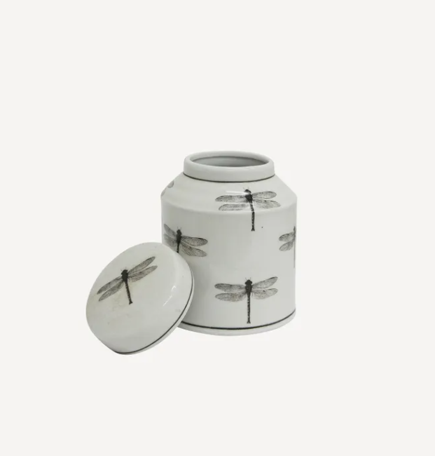 French Country Round Dragonfly Jar