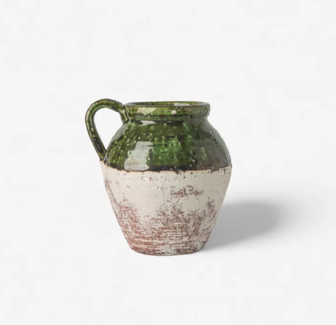 French Country Romano Rustic Green Jug