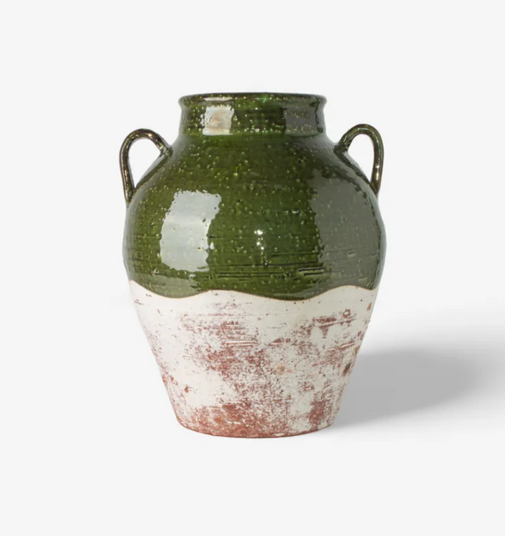 French Country Rustic Romano Green Urn