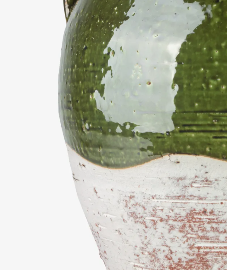 French Country Rustic Romano Green Urn
