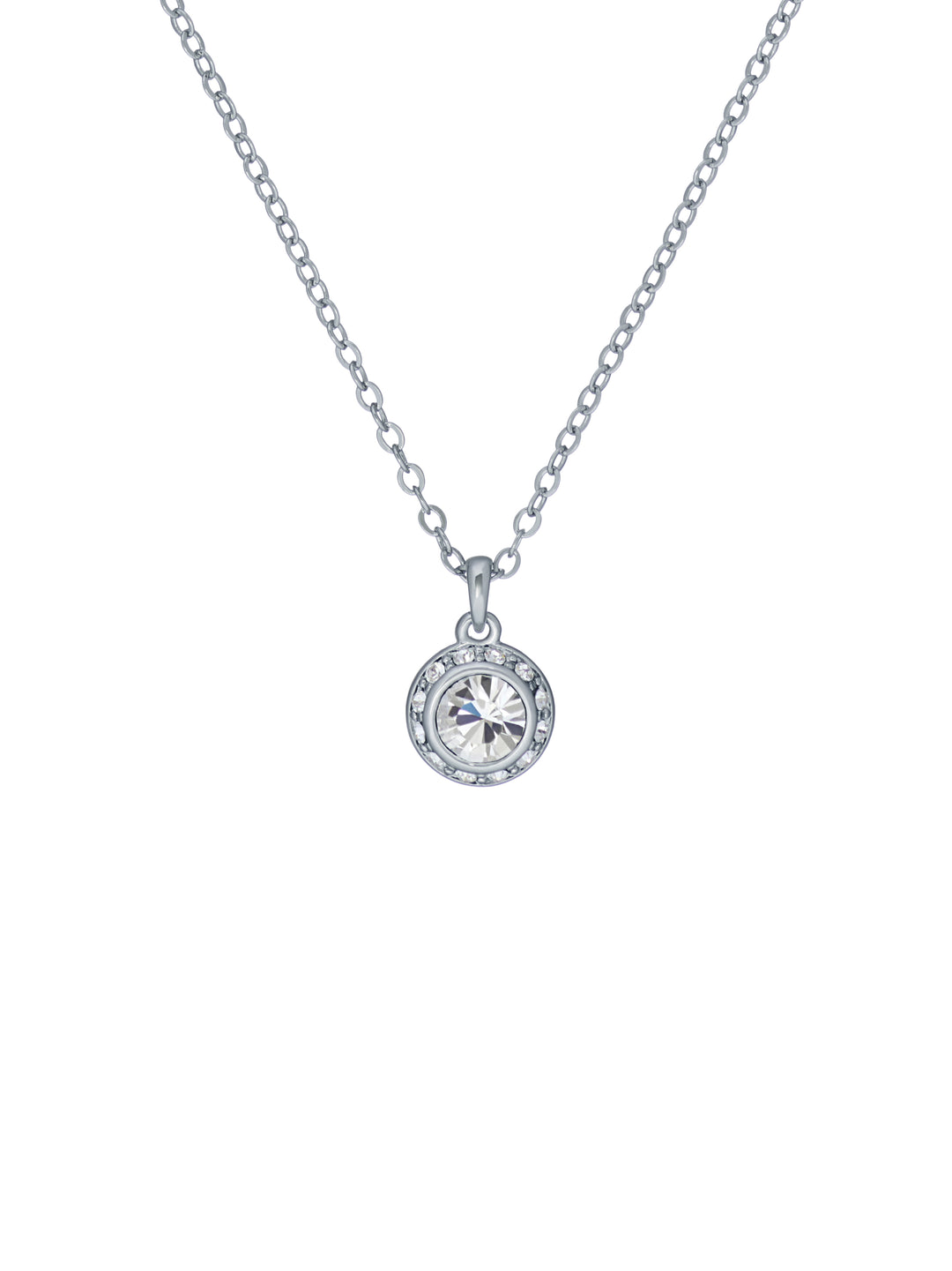 Ted Baker Solitaire Crystal Pendant Necklace Silver