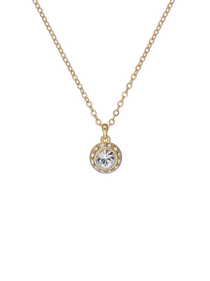 Ted Baker Solitaire Crystal Pendant Necklace Gold