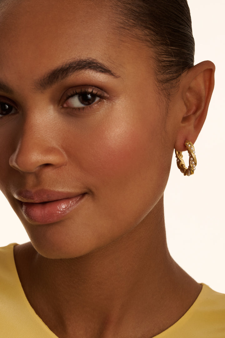 Ted Baker Tiyaa Twisted Pearl Hoop Earrings Gold