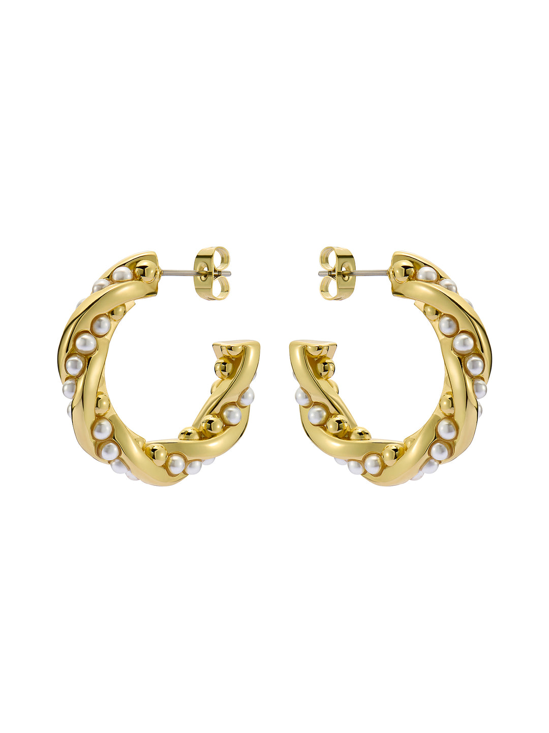Ted Baker Tiyaa Twisted Pearl Hoop Earrings Gold