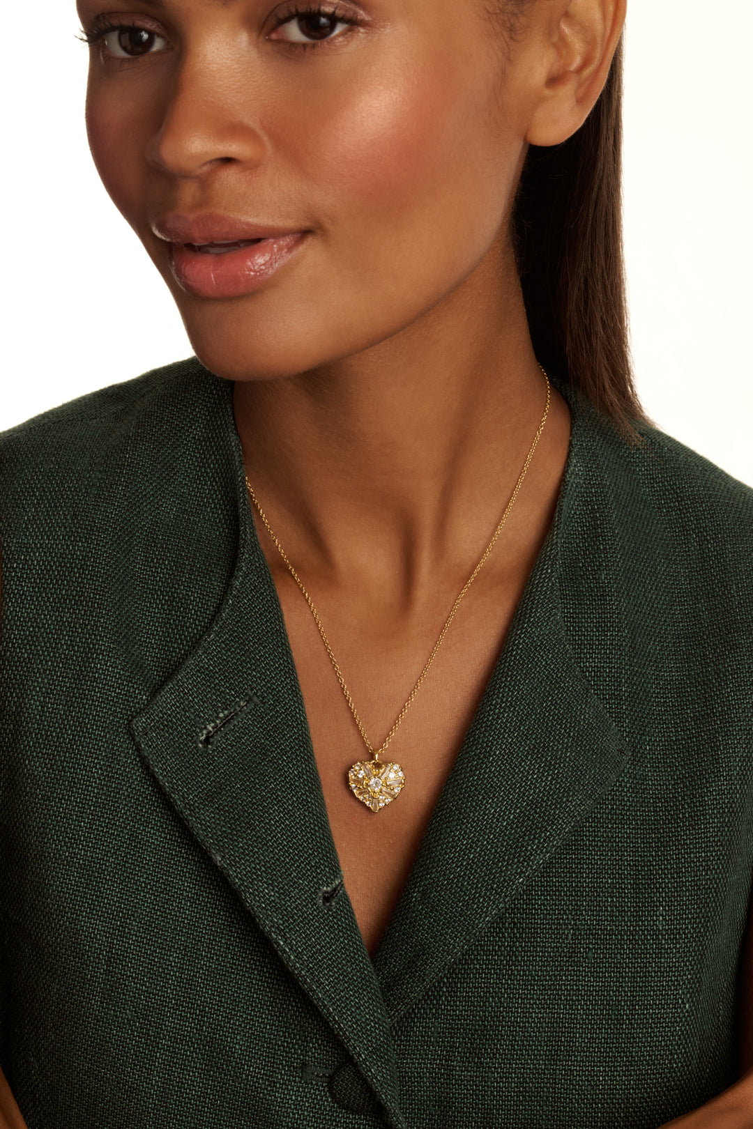 Ted Baker Cherish Crystal Heart Locket Pendant Necklace