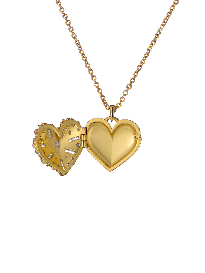 Ted Baker Cherish Crystal Heart Locket Pendant Necklace