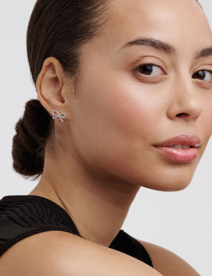 Ted Baker Silver Bow Ribecca Stud Earrings