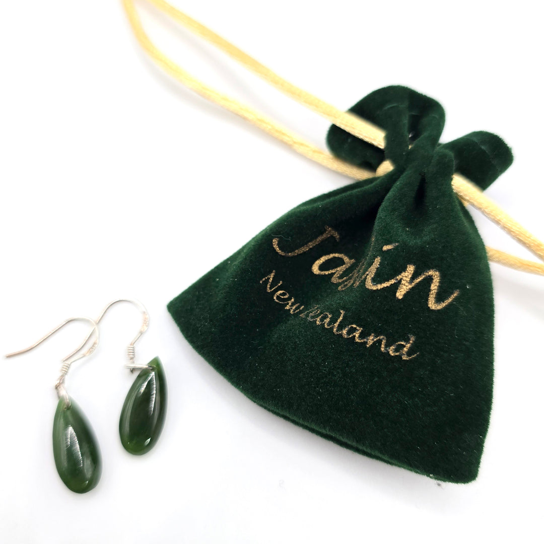 18mm Teardrop Greenstone Earrings