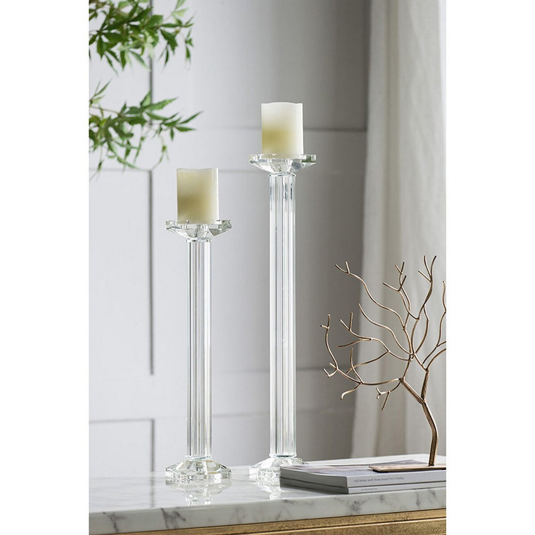 CRYSTAL PILLAR CANDLE HOLDER