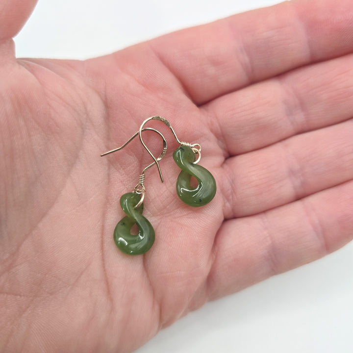 30mm Twist Greenstone Earrings