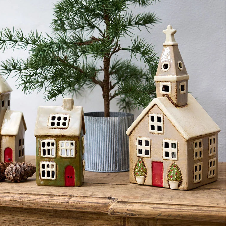 French Country Stone Alsace Church Tealight House