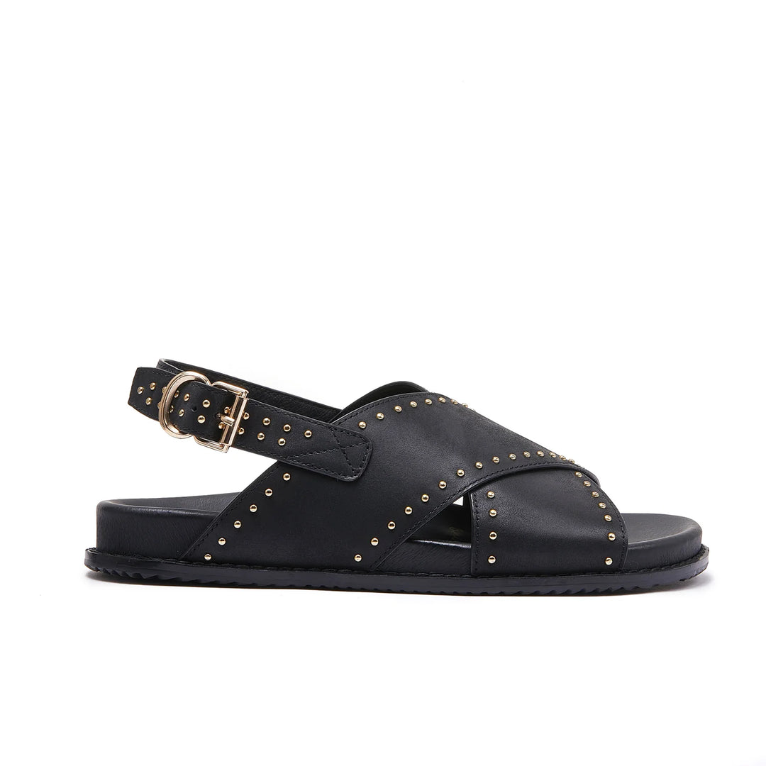 Minx Thrive Black & Gold Sandals