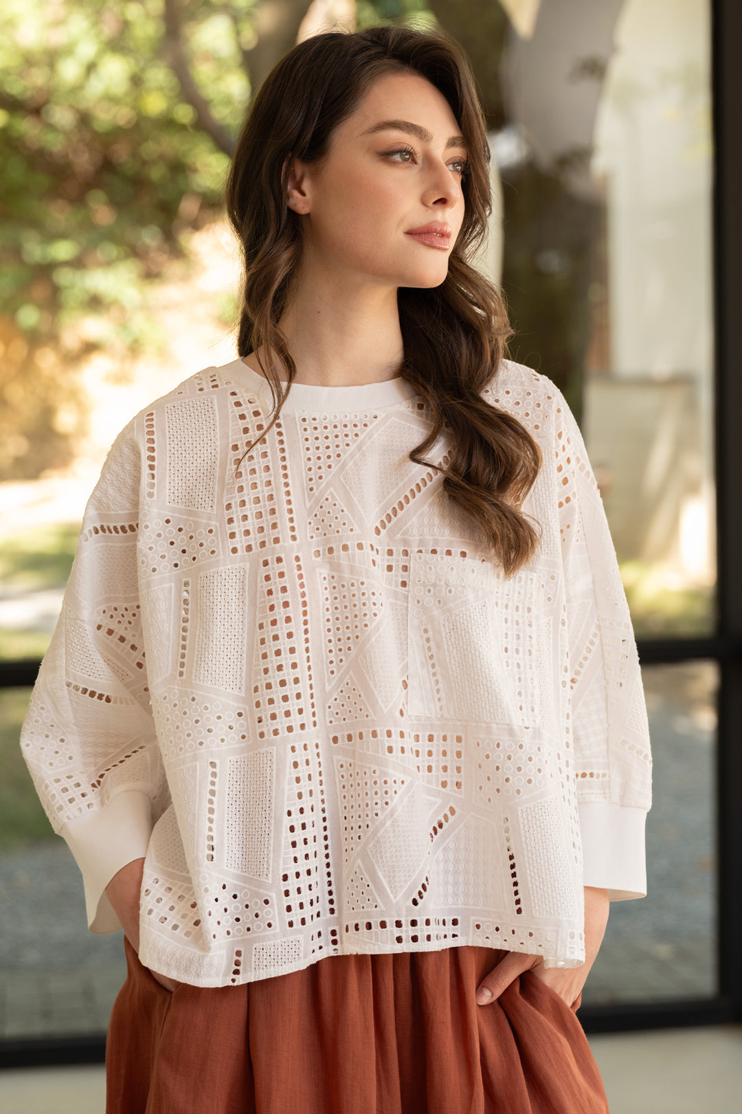 Blacklist White Cutwork Arden Top