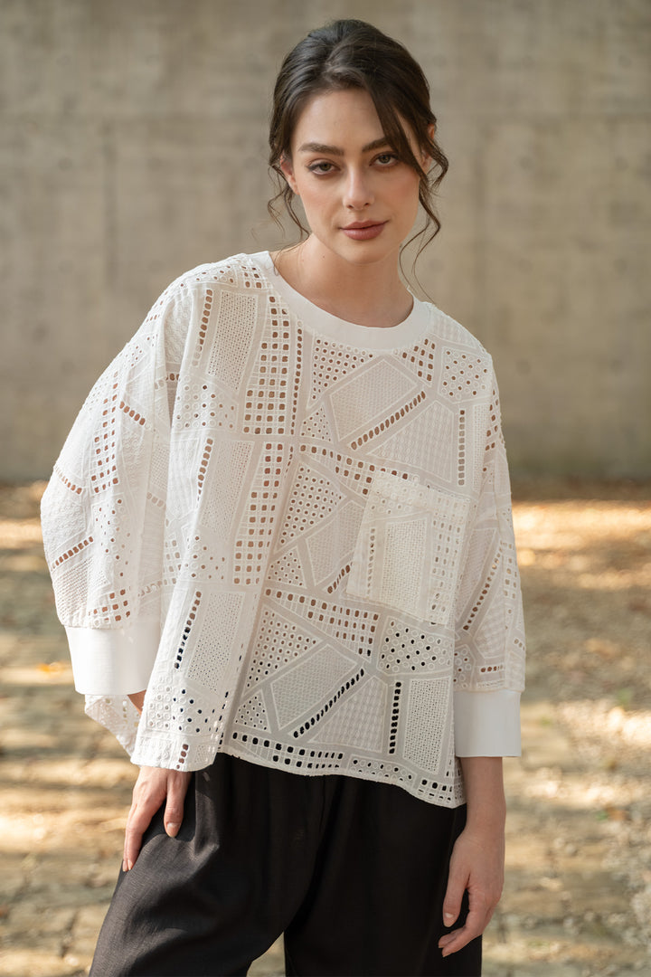 Blacklist White Cutwork Arden Top