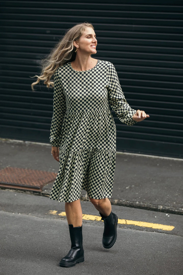 50% OFF | CHECKS DYLAN DRESS - RAPT ONLINE