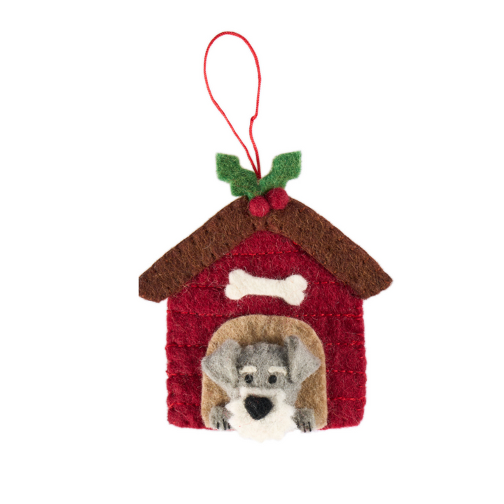 Pashom Schnauzer in a Kennel Decoration