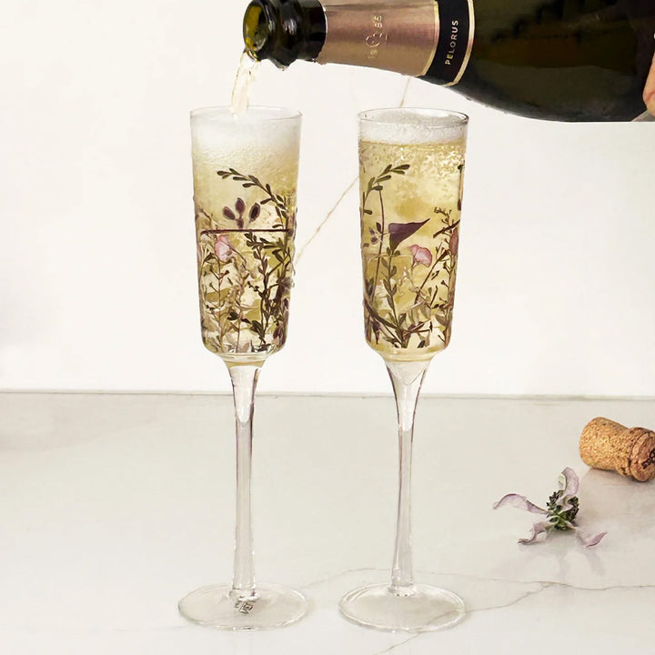 WILDFLOWER CHAMPAGNE FLUTES