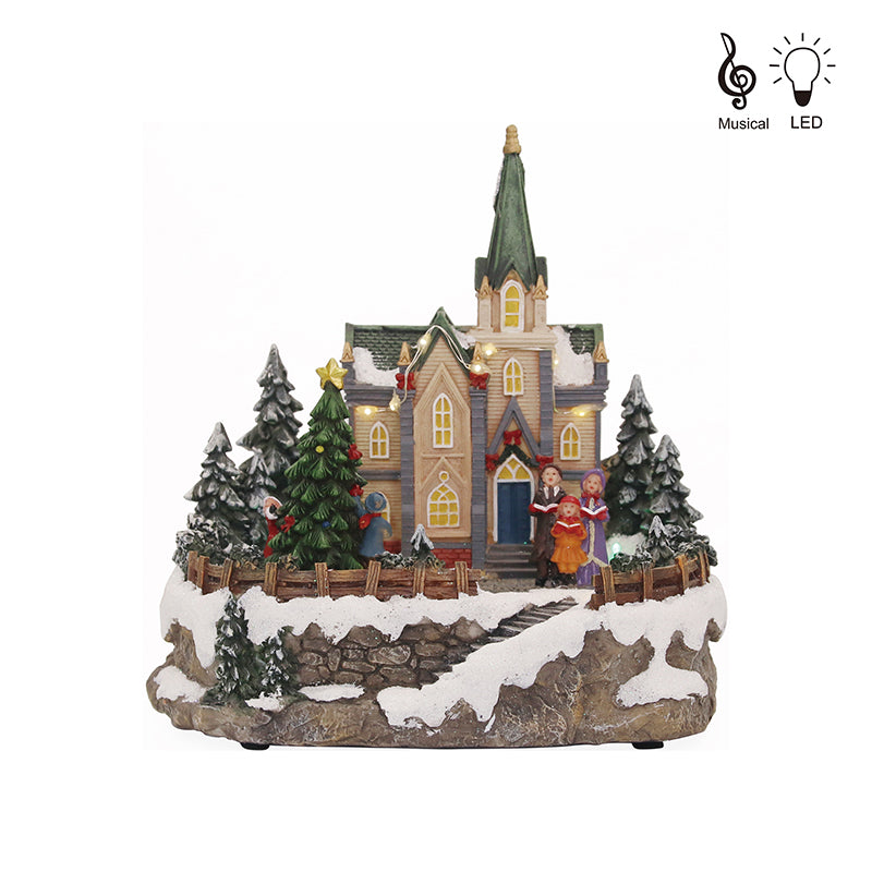 35cm Musical Light Up Christmas Village