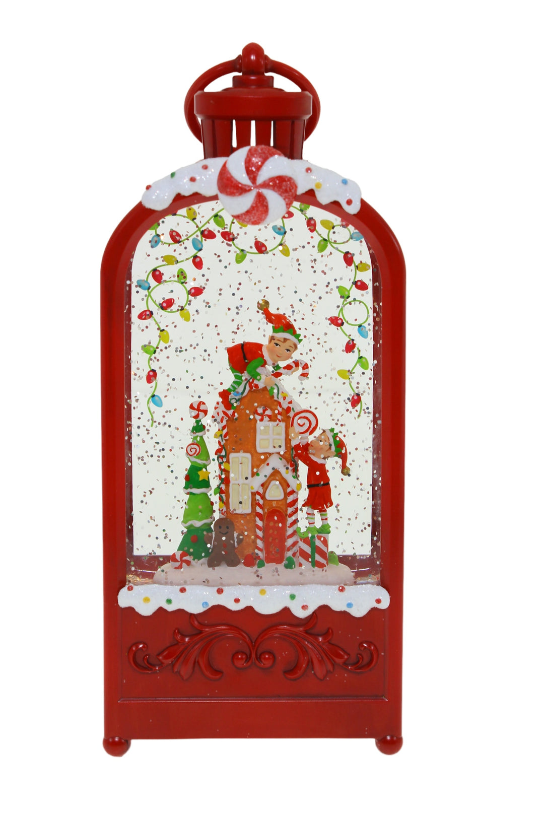 Elf Candy Cane Christmas Lantern