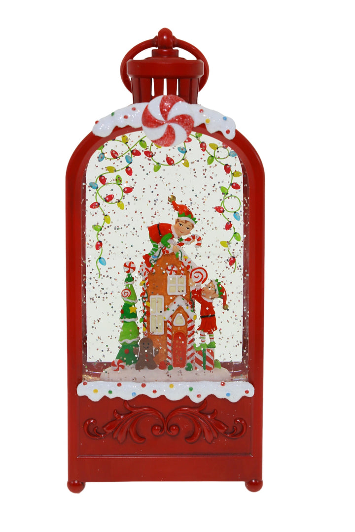Elf Candy Cane Christmas Lantern
