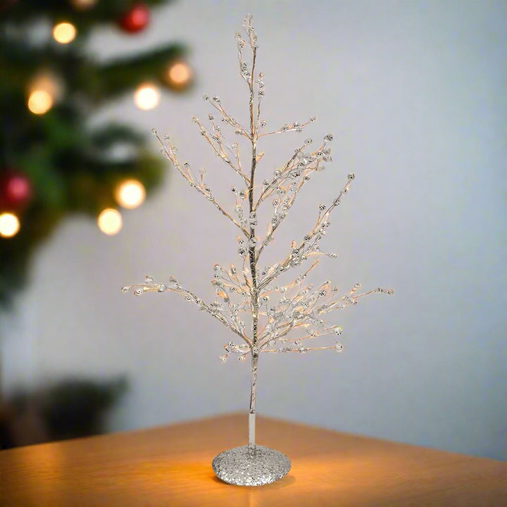 SILVER LED BEADED TREE