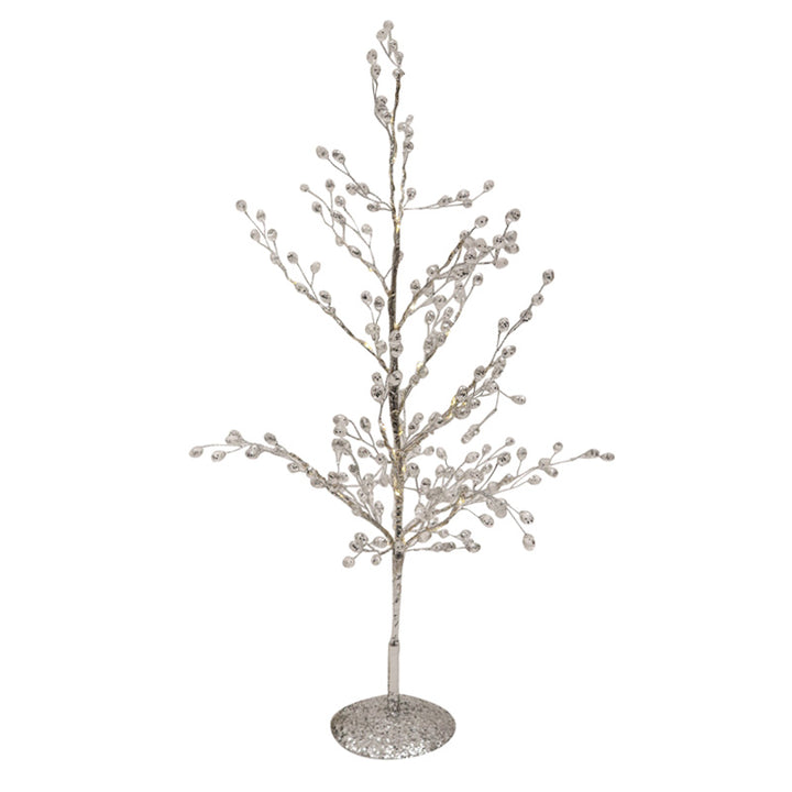 SILVER LED BEADED TREE