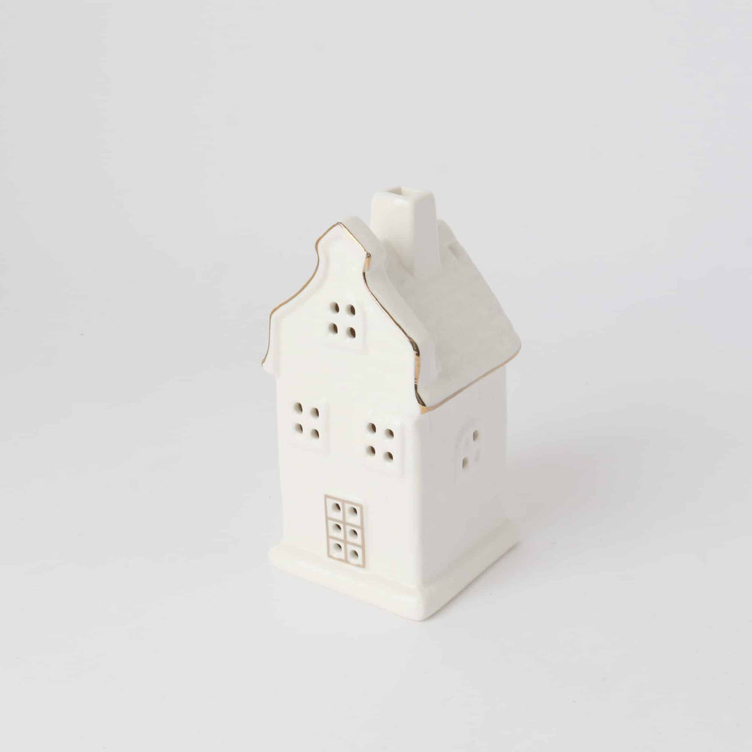 Le Forge White & Gold Tealight Houses