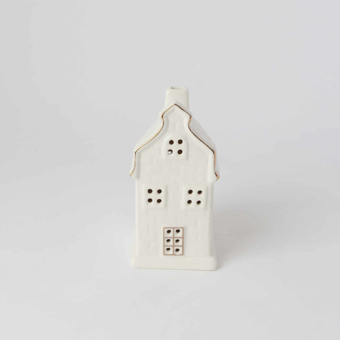 Le Forge White & Gold Tealight Houses