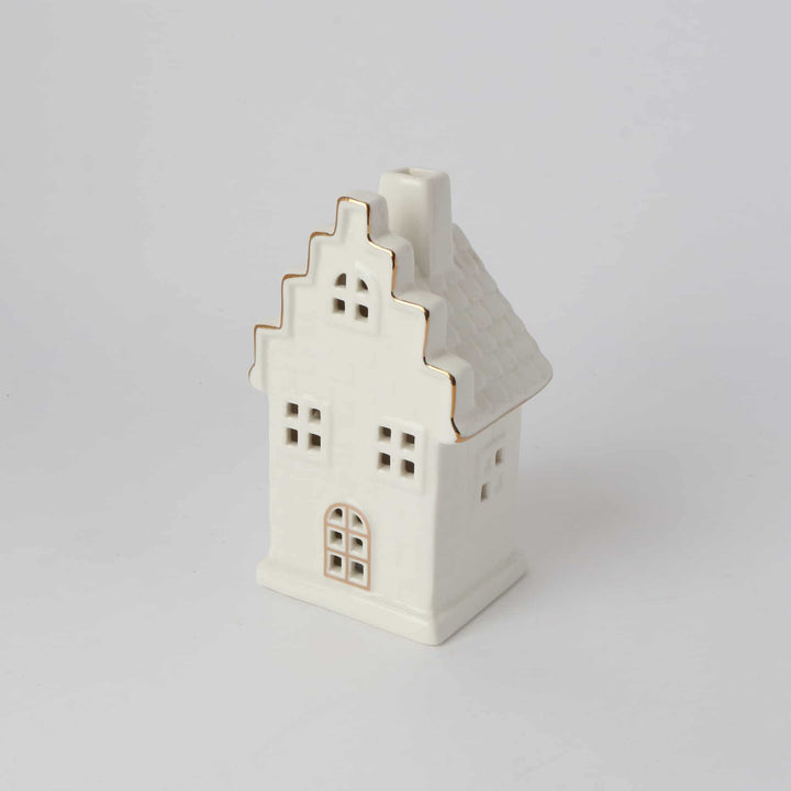 Le Forge White & Gold Tealight Houses