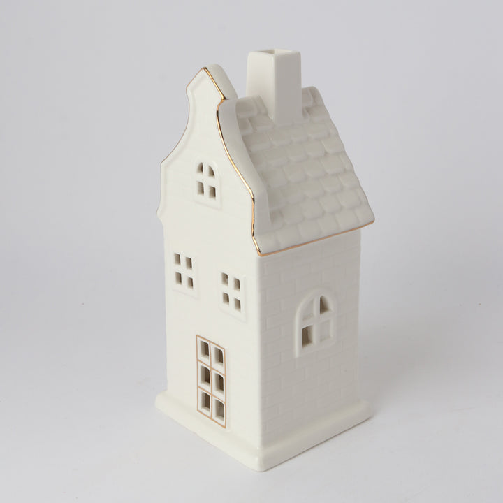 Le Forge White & Gold Tealight Houses