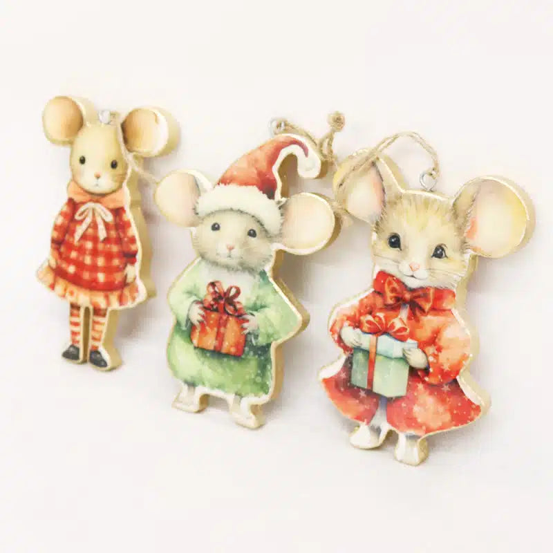 10cm Mice Christmas Tree Decorations