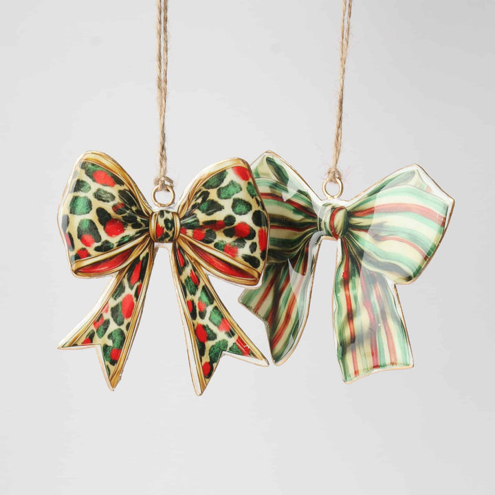 Le Forge Spotted Metal Bow Tree Ornament