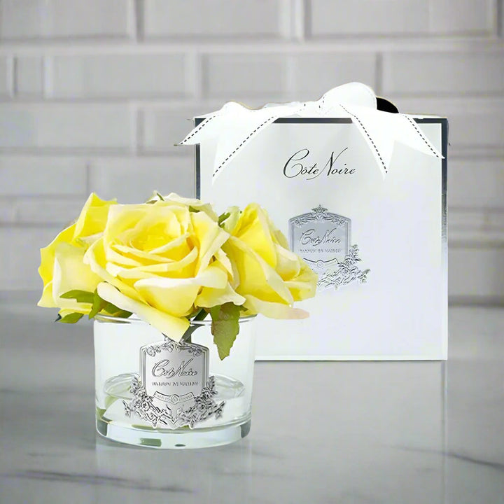 YELLOW FIVE ROSE CLEAR