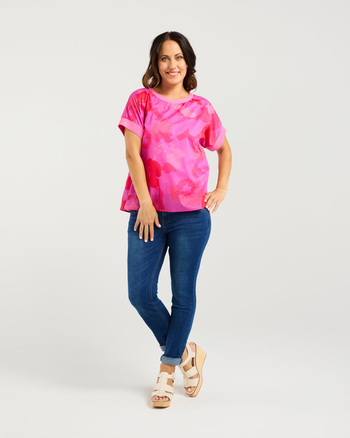 Zafina Fuschia Burst Olivia Top