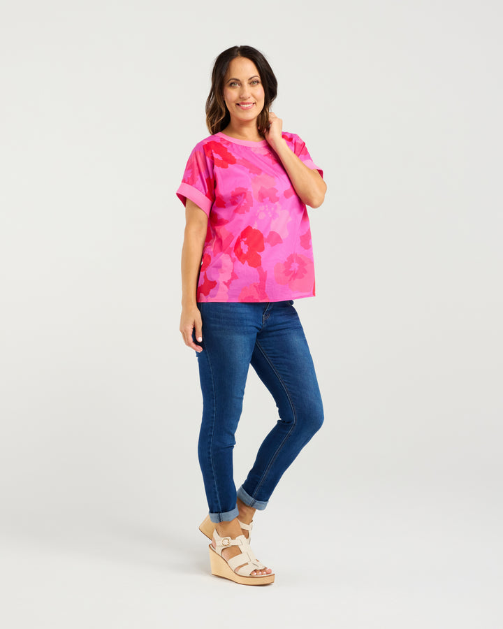 Zafina Fuschia Burst Olivia Top