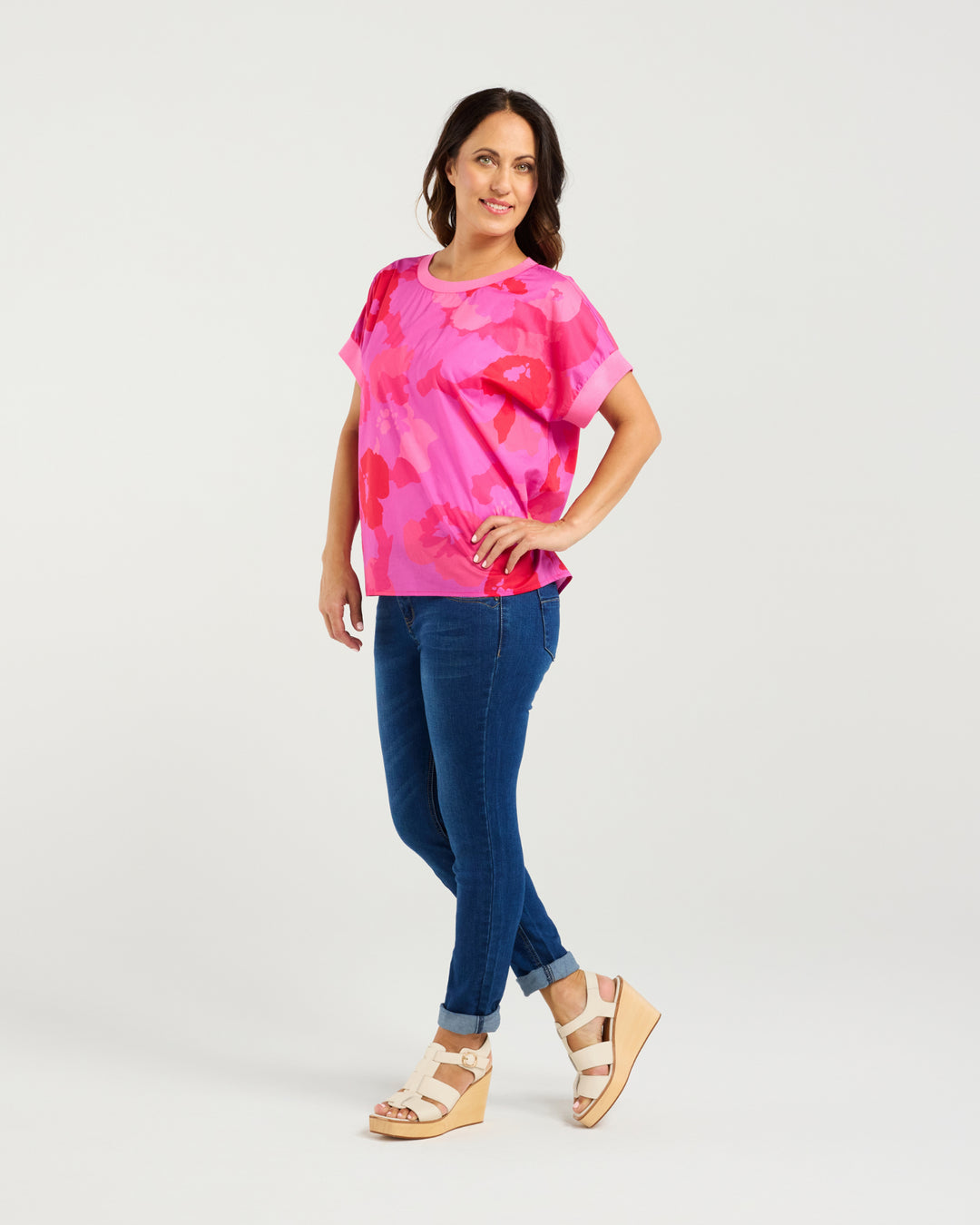 Zafina Fuschia Burst Olivia Top