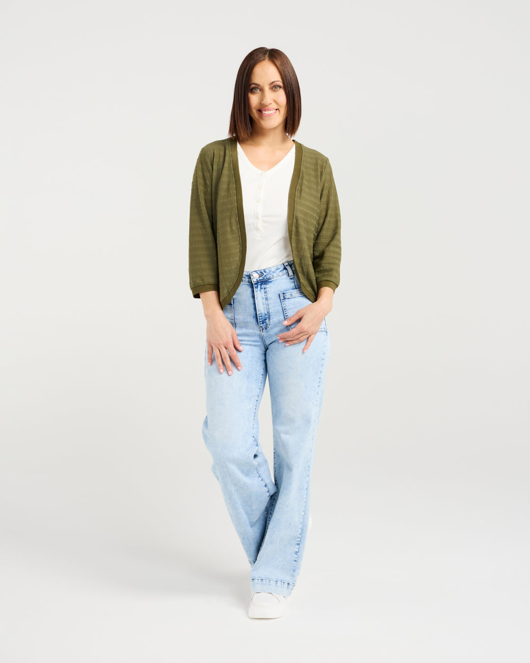 Zafina Olive Quinn Cardigan