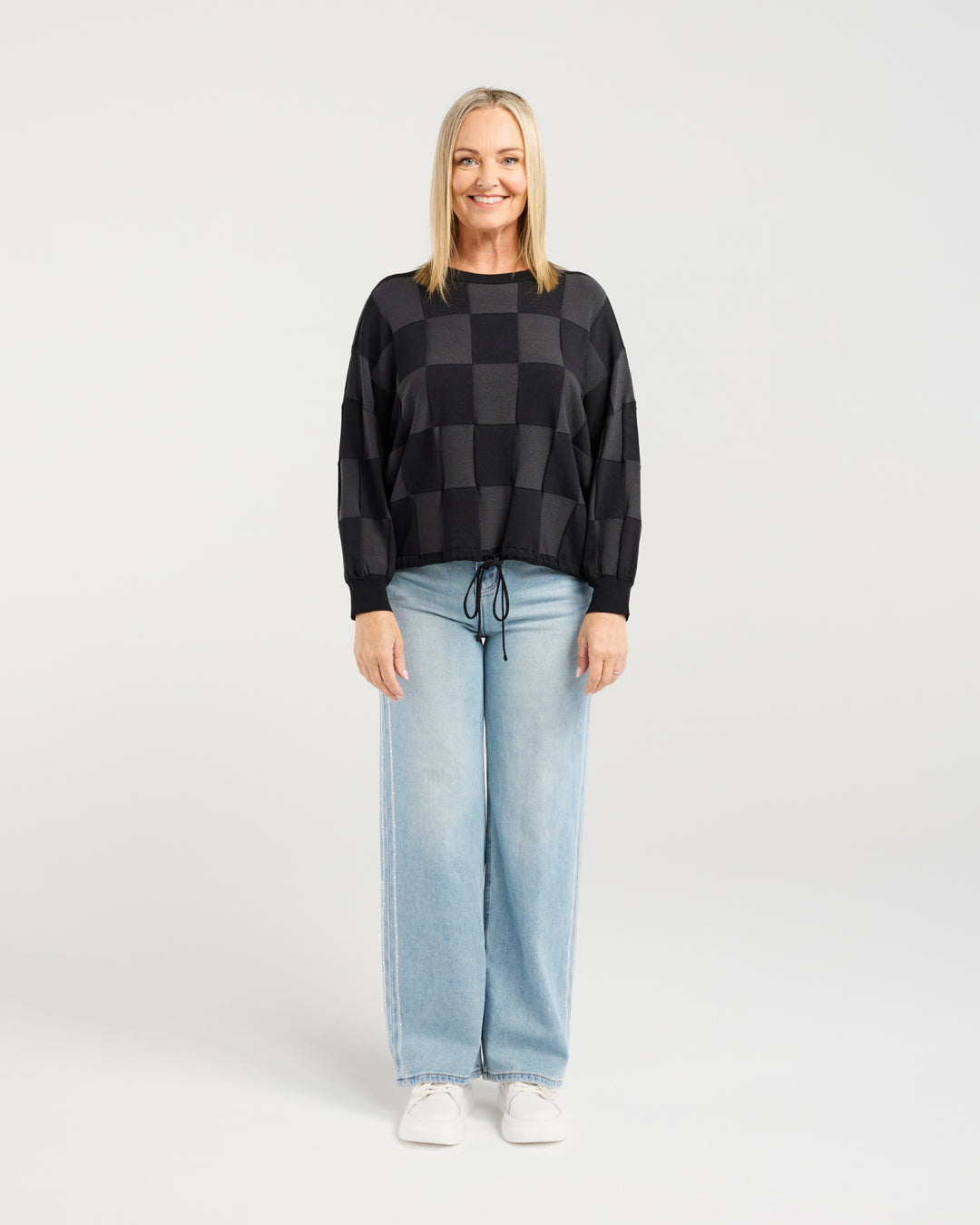 Zafina Grey Check Amaris Sweater