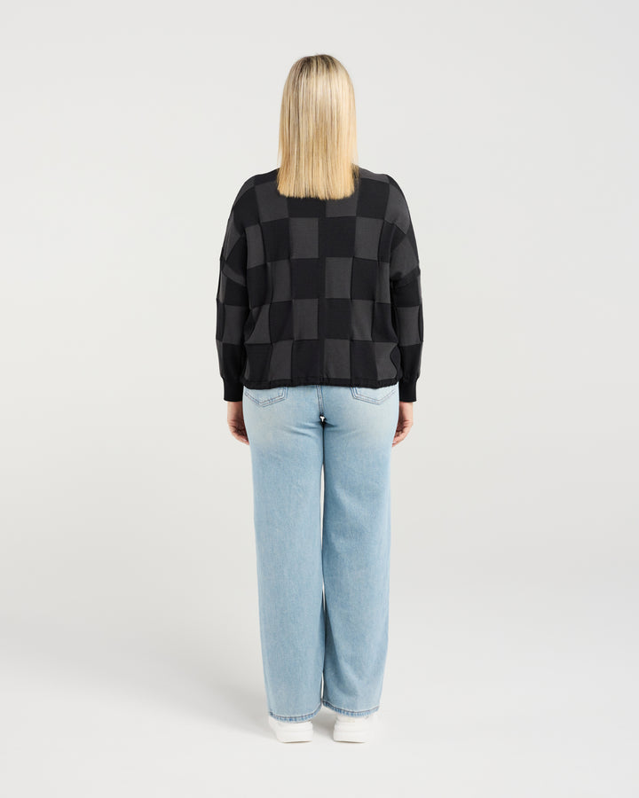 Zafina Grey Check Amaris Sweater