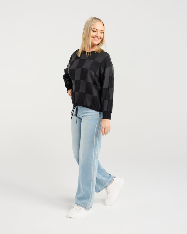 Zafina Grey Check Amaris Sweater