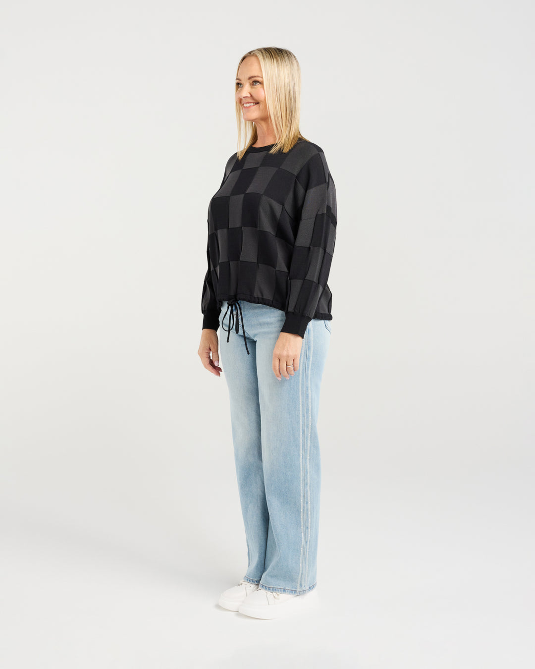 Zafina Grey Check Amaris Sweater