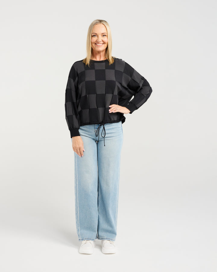 Zafina Grey Check Amaris Sweater