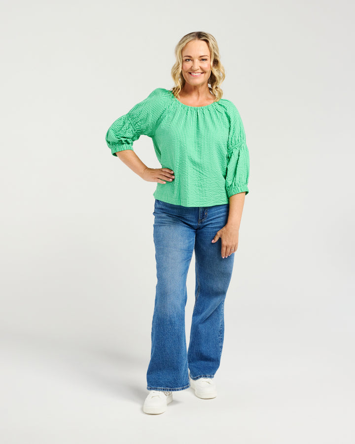 Zafina Green Stripe Caitlin Top