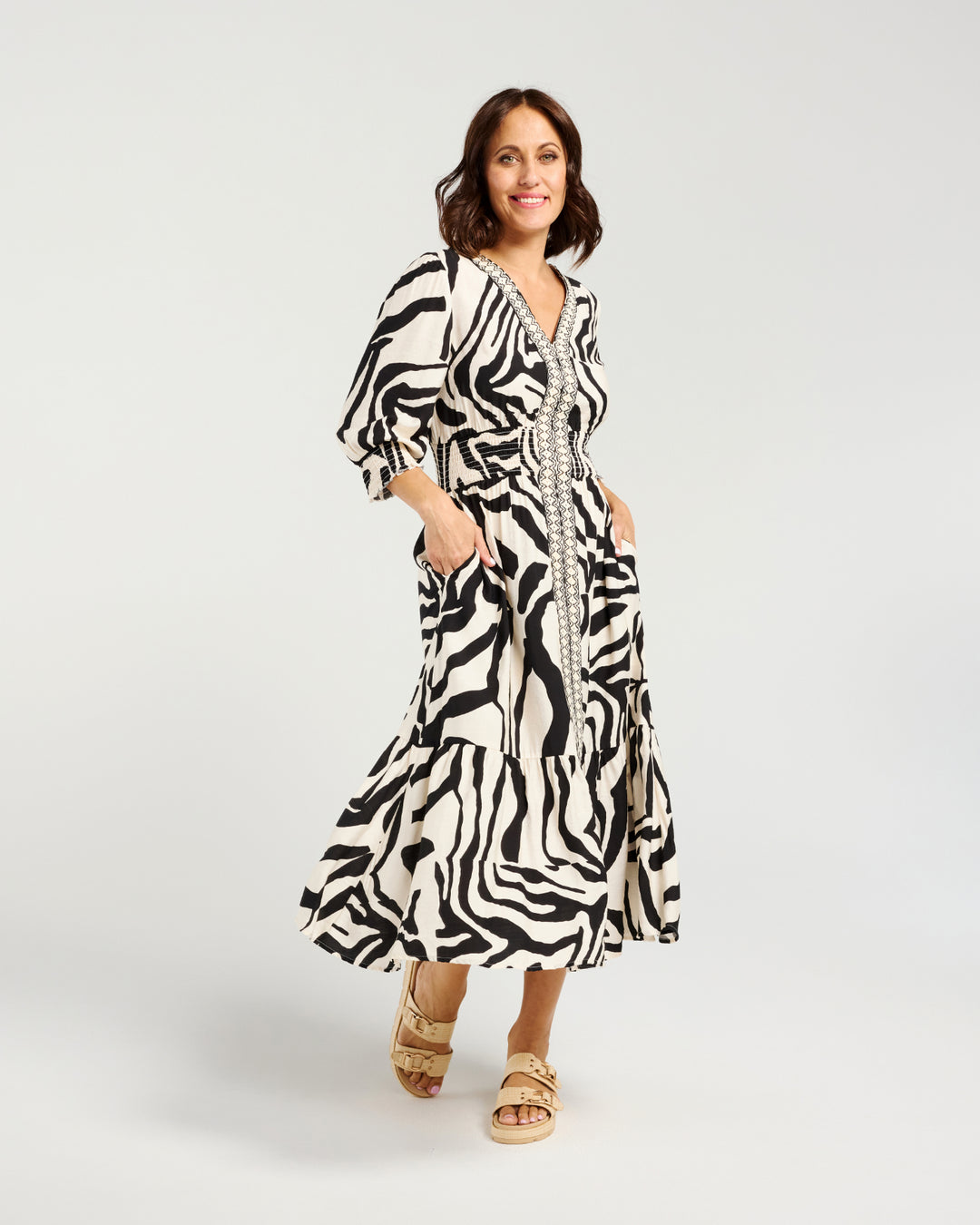 Zafina Black Ripple Serena Dress
