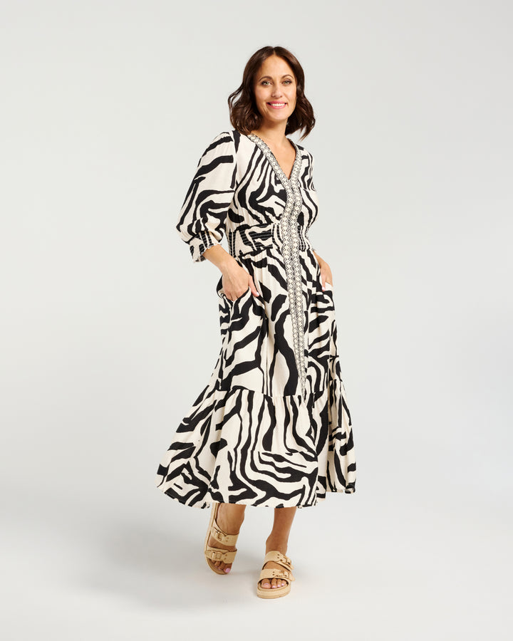 Zafina Black Ripple Serena Dress