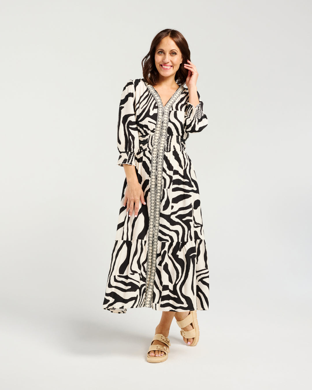 Zafina Black Ripple Serena Dress