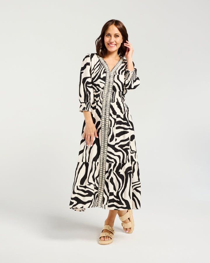 Zafina Black Ripple Serena Dress