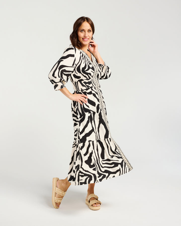Zafina Black Ripple Serena Dress