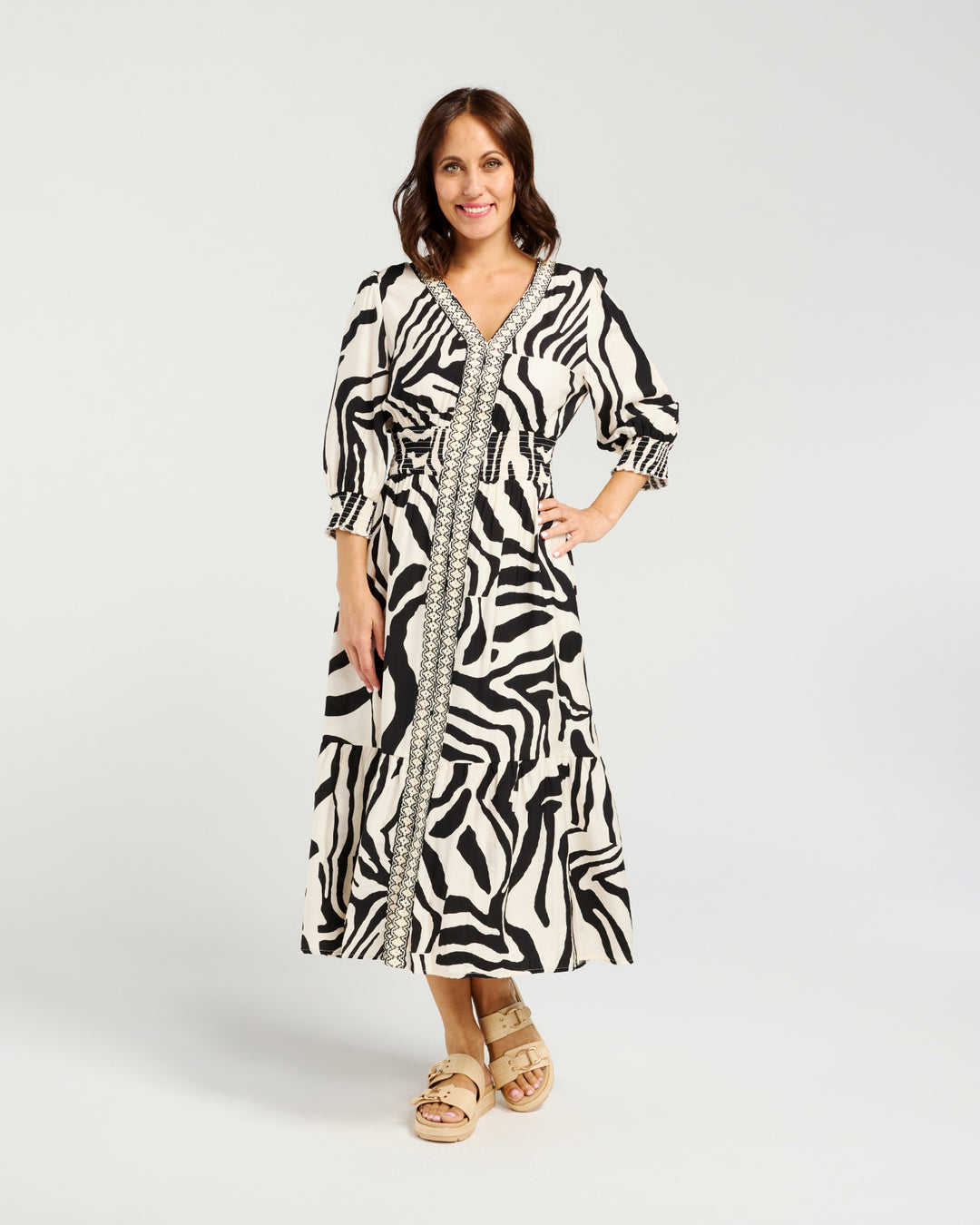 Zafina Black Ripple Serena Dress