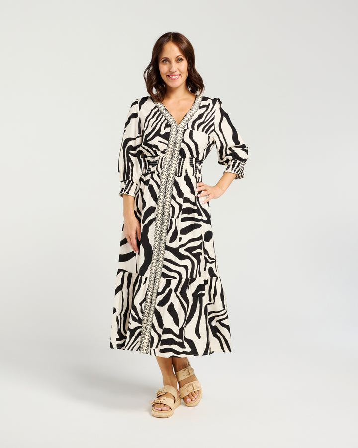 Zafina Black Ripple Serena Dress